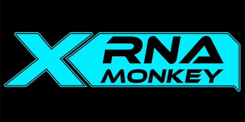 xRNA monkey logo black background